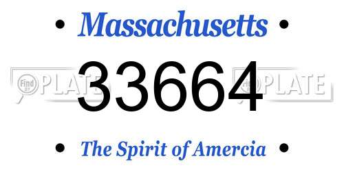 33664 Massachusetts License Plate