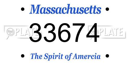 33674 Massachusetts License Plate