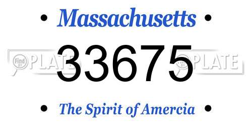 33675 Massachusetts License Plate