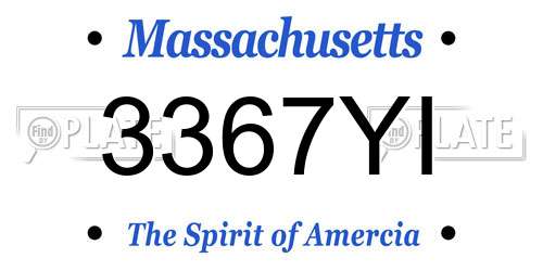 3367YI Massachusetts License Plate