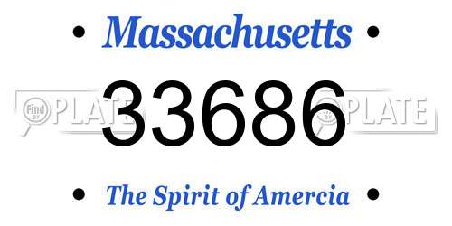 33686 Massachusetts License Plate