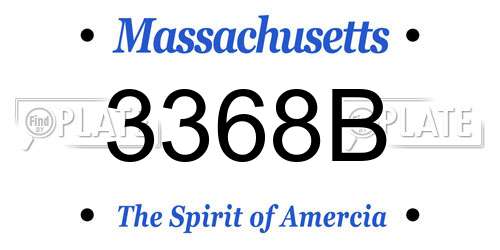 3368B Massachusetts License Plate