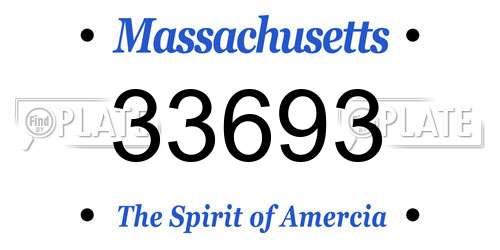 33693 Massachusetts License Plate
