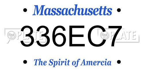 336EC7 Massachusetts License Plate