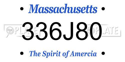 336J80 Massachusetts License Plate