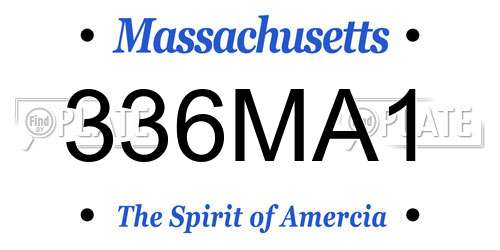 336MA1 Massachusetts License Plate