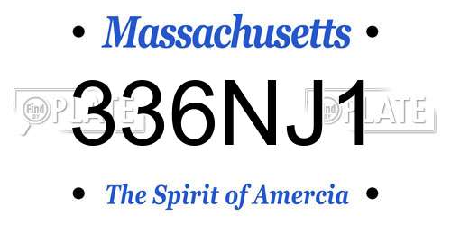 336NJ1 Massachusetts License Plate