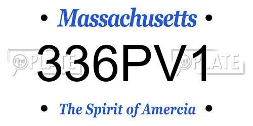 336PV1 Massachusetts License Plate