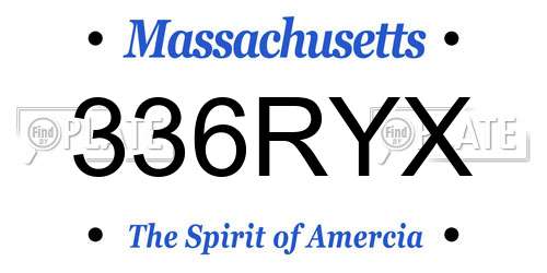 336RYX Massachusetts License Plate