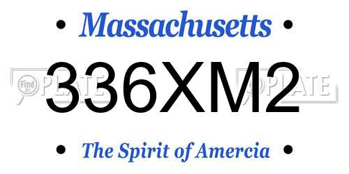 336XM2 Massachusetts License Plate