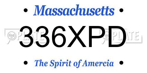 336XPD Massachusetts License Plate