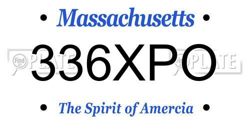 336XPO Massachusetts License Plate