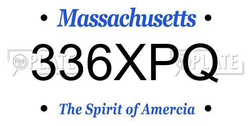 336XPQ Massachusetts License Plate