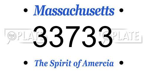 33733 Massachusetts License Plate