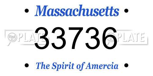33736 Massachusetts License Plate