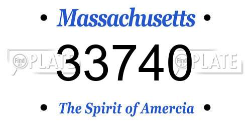 33740 Massachusetts License Plate
