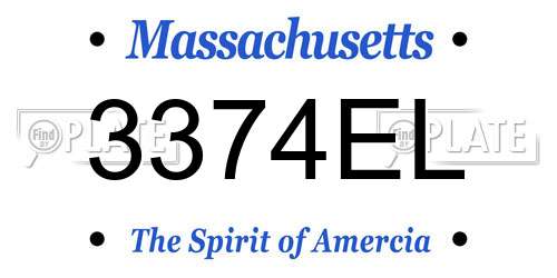 3374EL Massachusetts License Plate