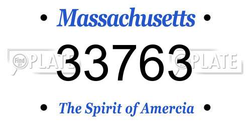 33763 Massachusetts License Plate