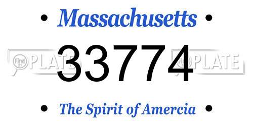 33774 Massachusetts License Plate