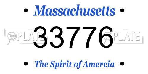 33776 Massachusetts License Plate