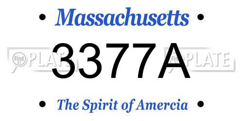 3377A Massachusetts License Plate