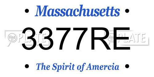 3377RE Massachusetts License Plate