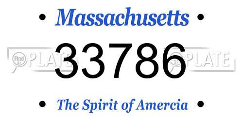 33786 Massachusetts License Plate