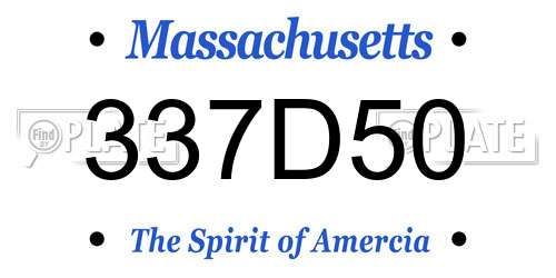 337D50 Massachusetts License Plate