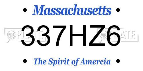 337HZ6 Massachusetts License Plate