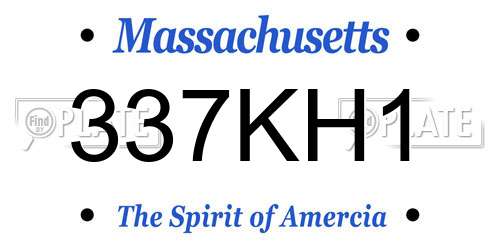 337KH1 Massachusetts License Plate