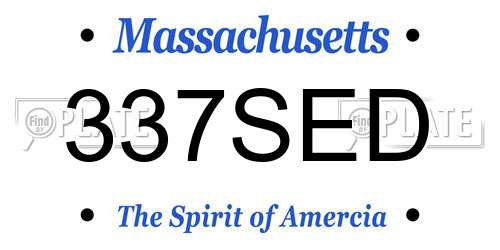 337SED Massachusetts License Plate