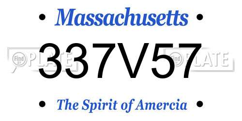 337V57 Massachusetts License Plate