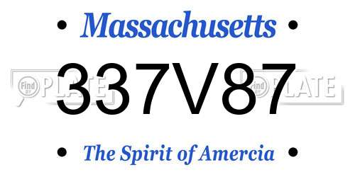 337V87 Massachusetts License Plate