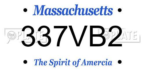 337VB2 Massachusetts License Plate