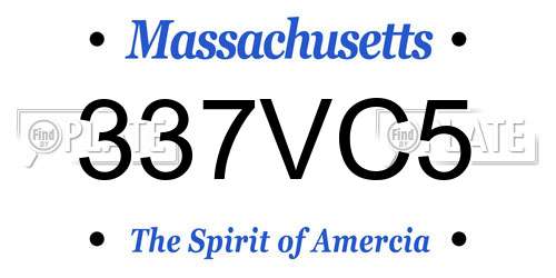 337VC5 Massachusetts License Plate