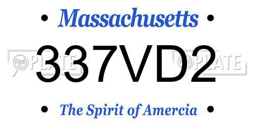 337VD2 Massachusetts License Plate