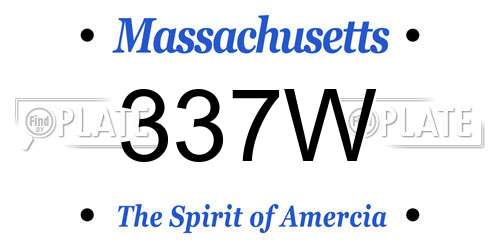 337W Massachusetts License Plate