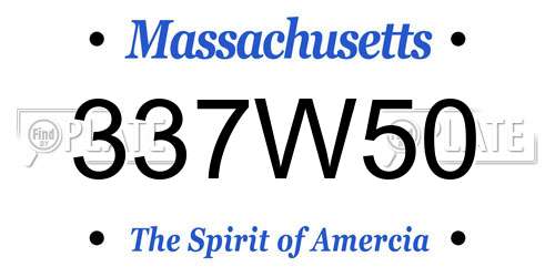 337W50 Massachusetts License Plate