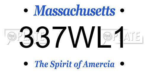 337WL1 Massachusetts License Plate
