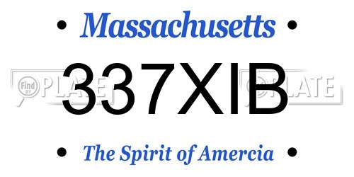 337XIB Massachusetts License Plate