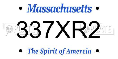 337XR2 Massachusetts License Plate