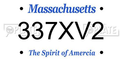 337XV2 Massachusetts License Plate