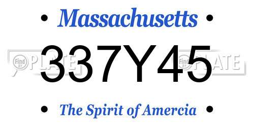 337Y45 Massachusetts License Plate