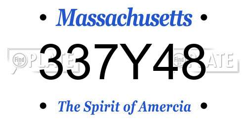 337Y48 Massachusetts License Plate