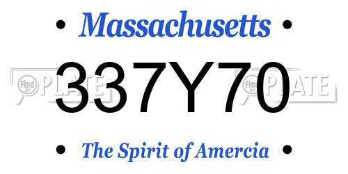 337Y70 Massachusetts License Plate