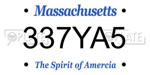 337YA5 Massachusetts License Plate