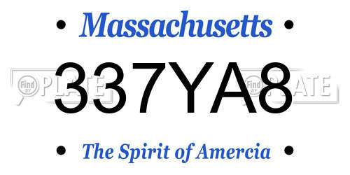 337YA8 Massachusetts License Plate