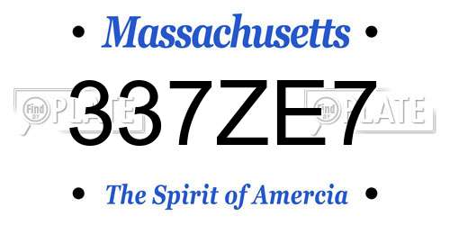 337ZE7 Massachusetts License Plate