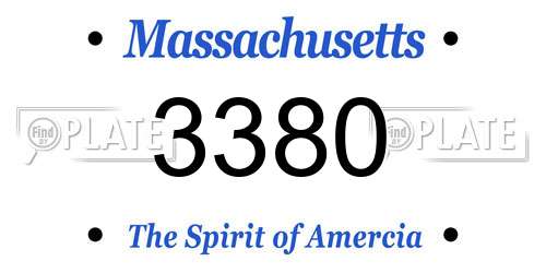 3380 Massachusetts License Plate