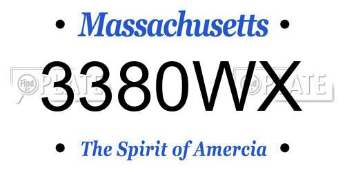 3380WX Massachusetts License Plate